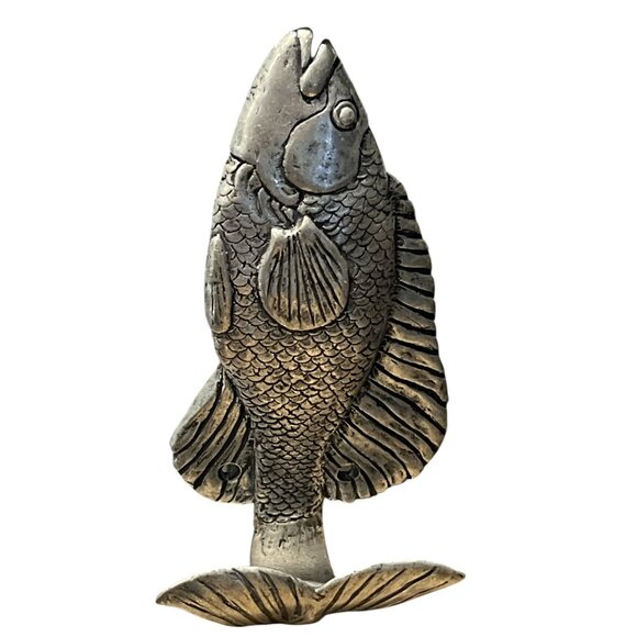 Metal COAT HOOK Fish Hook Tail Metal No Hardware Unique Fisherman Fishing - Picture 1 of 3
